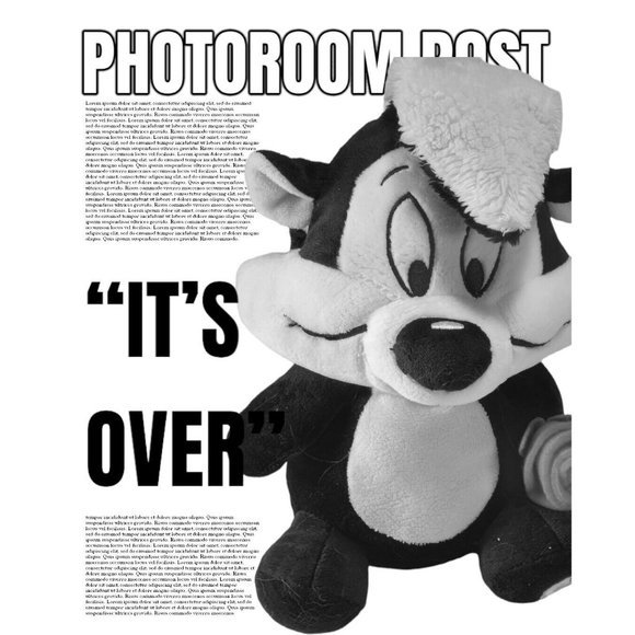 Banned Looney Tunes Pepe Le Pew Plush for Hallmark Valentine /w Flower in Hand - Picture 1 of 7
